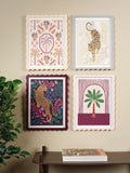 Decoris leopard palm wall art set of 4 - British product