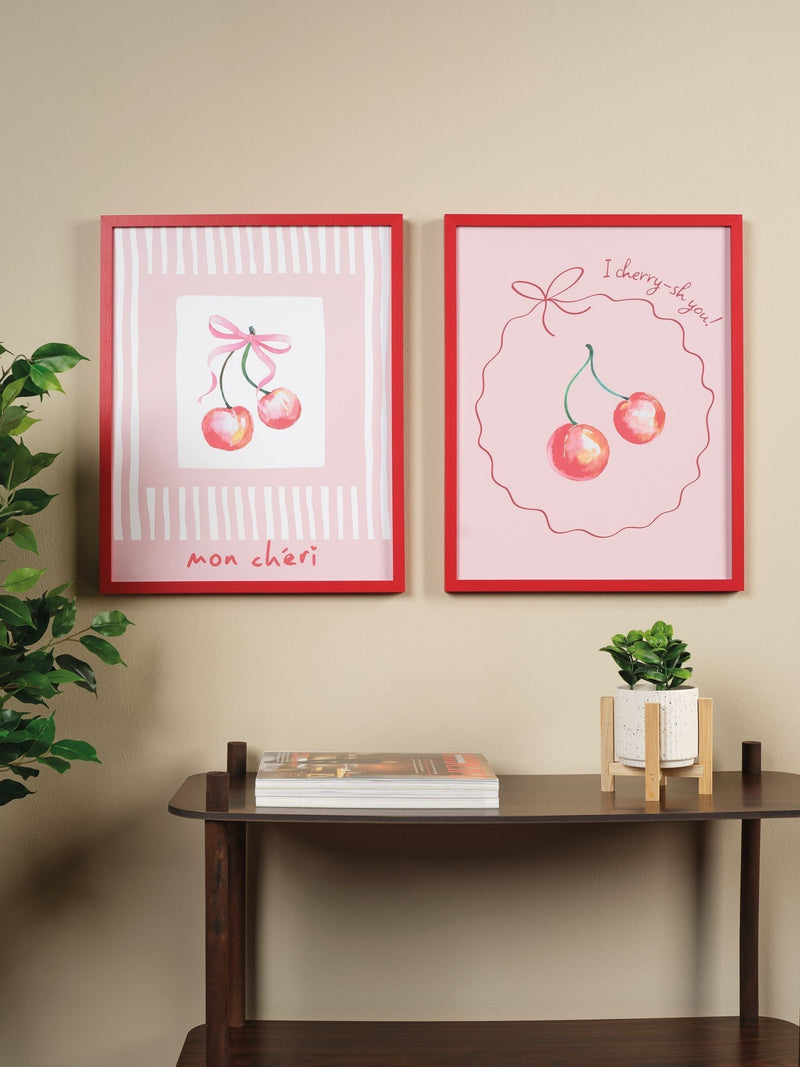 Decoris cherry wall art set of 2 canvases 40x50cm - British product