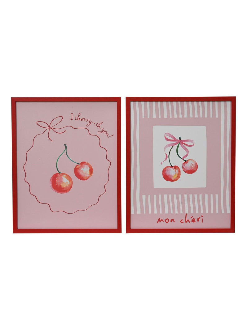 Decoris cherry wall art set of 2 canvases 40x50cm - British product