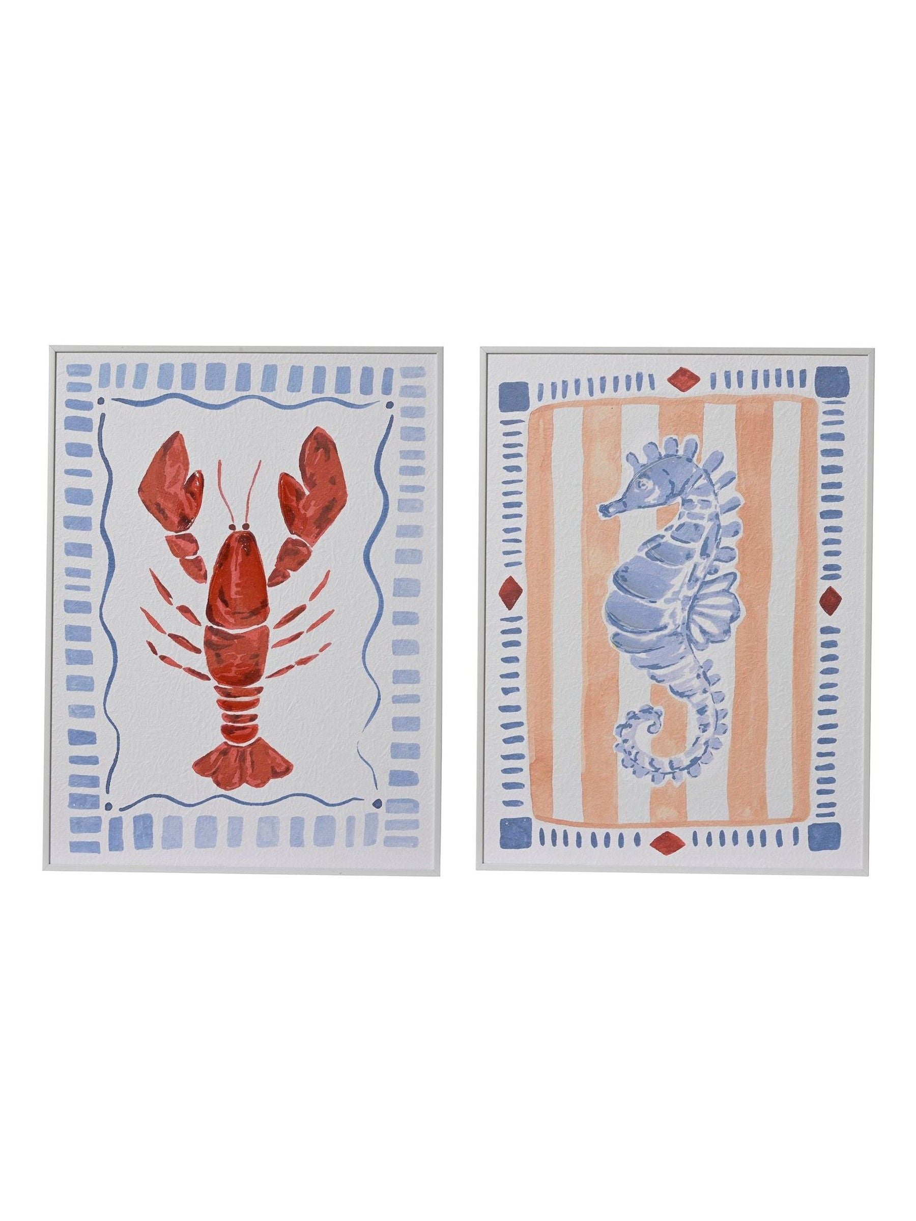 Decoris Lobster Wall Art set of 2 canvas prints, UK version