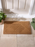 Natural embossed stripe coir doormat - British product