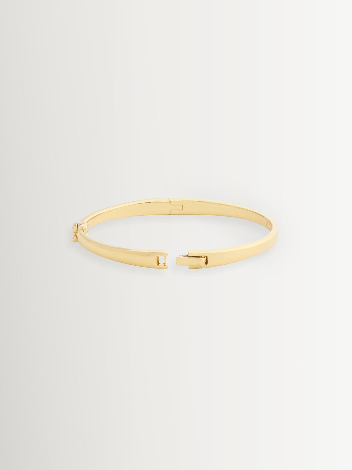Minimal Hinged Bangle Bracelet with Sculpted C Hardware in Brass