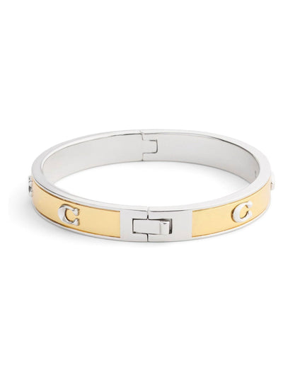 COACH Gold Tone Signature C Bangle Bracelet