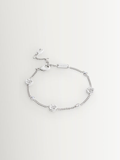Nächster Coach Silberfarbenes Signature Tea Rose Strandarmband - Online bei McGrocer kaufen