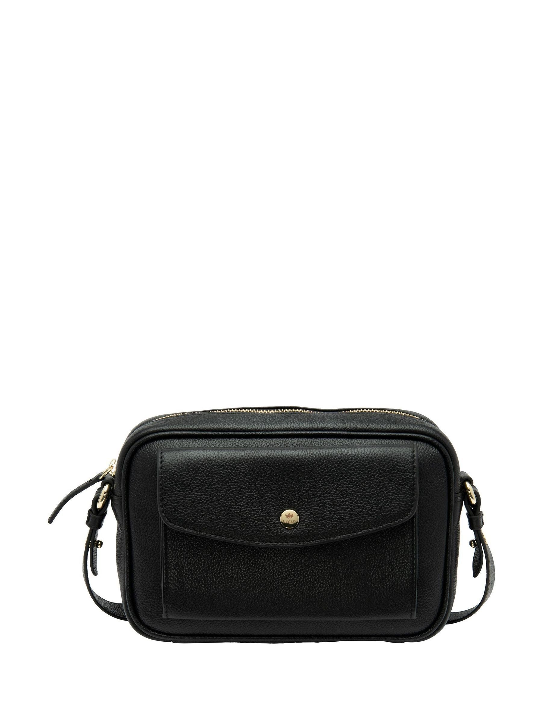 Lotus black leather handbag (British brand)