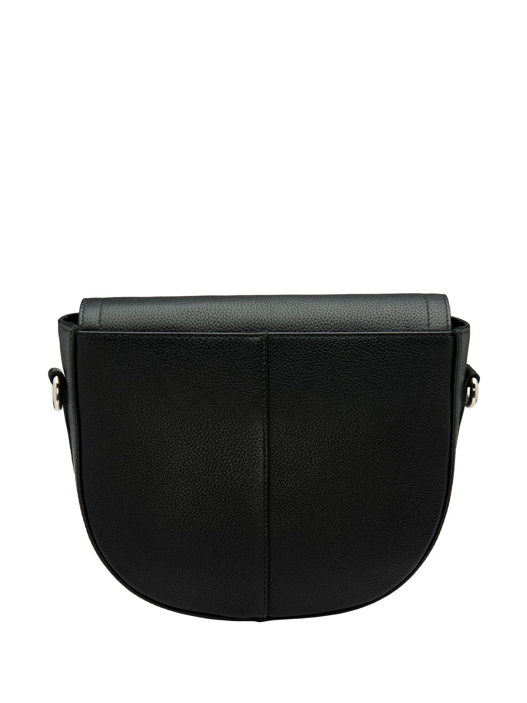 Lotus black leather saddle bag (British brand)