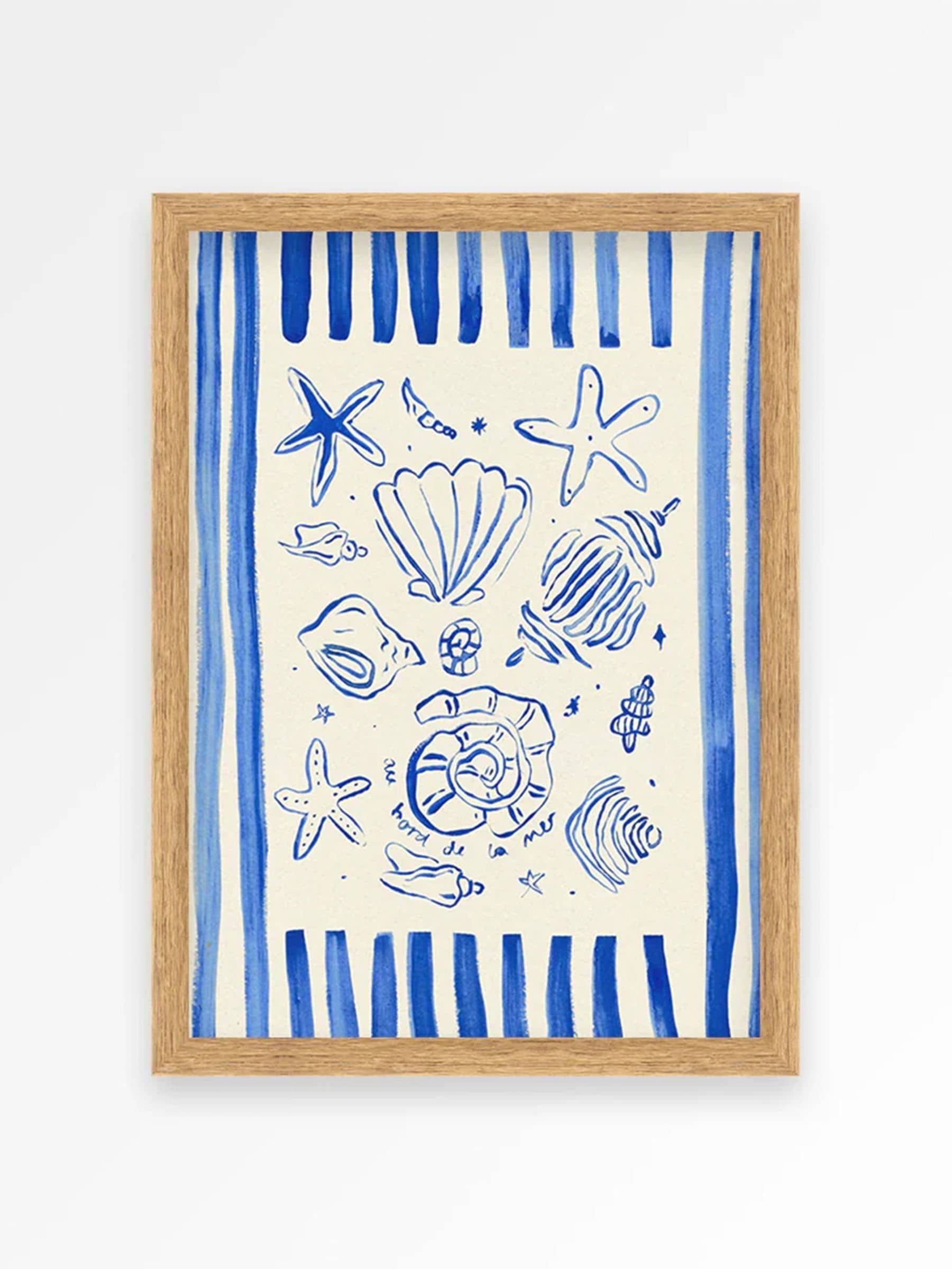 We Are Proper Good Blue Seashells art print, imported from the UK