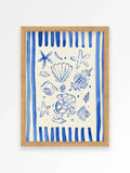 We Are Proper Good Blue Seashells art print, imported from the UK