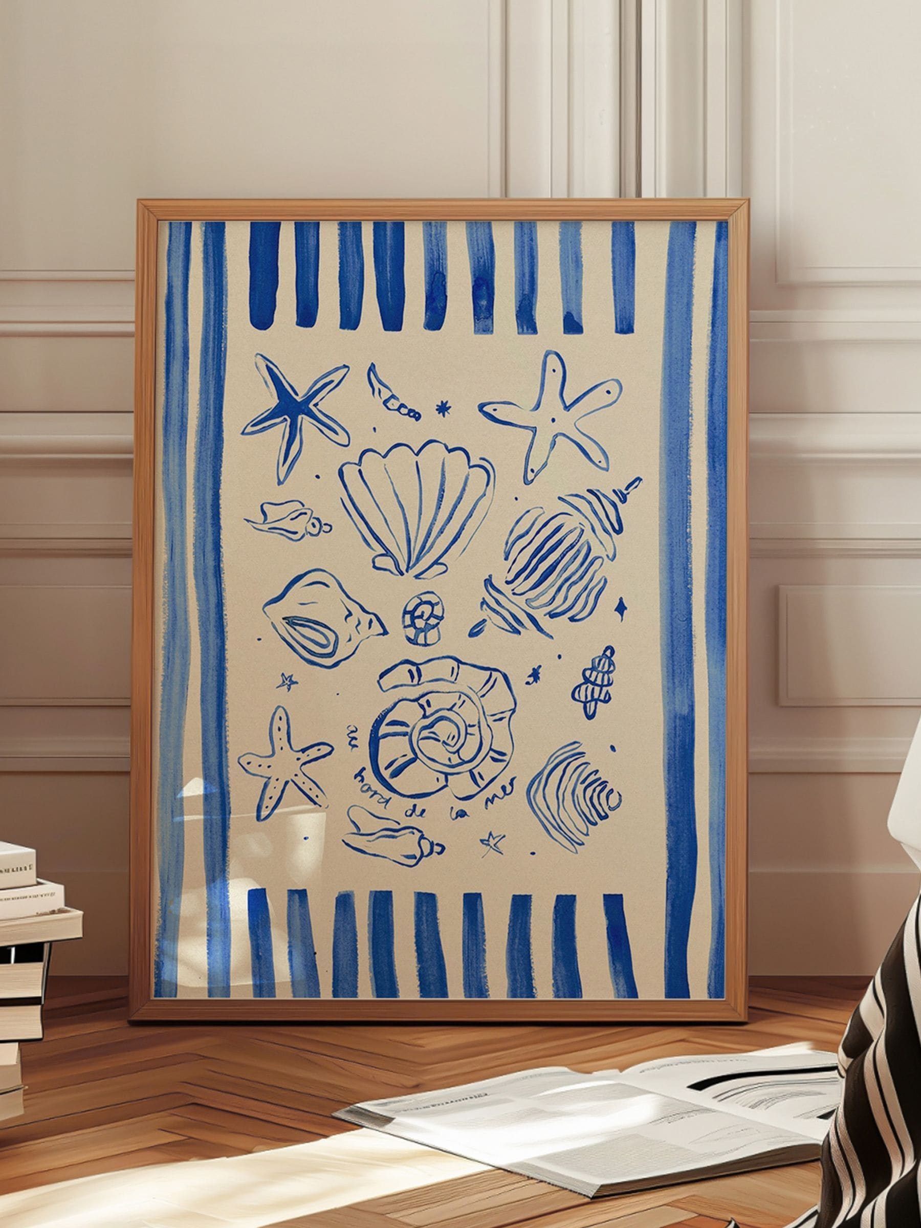 We Are Proper Good Blue Seashells art print, imported from the UK