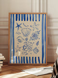 We Are Proper Good Blue Seashells art print, imported from the UK