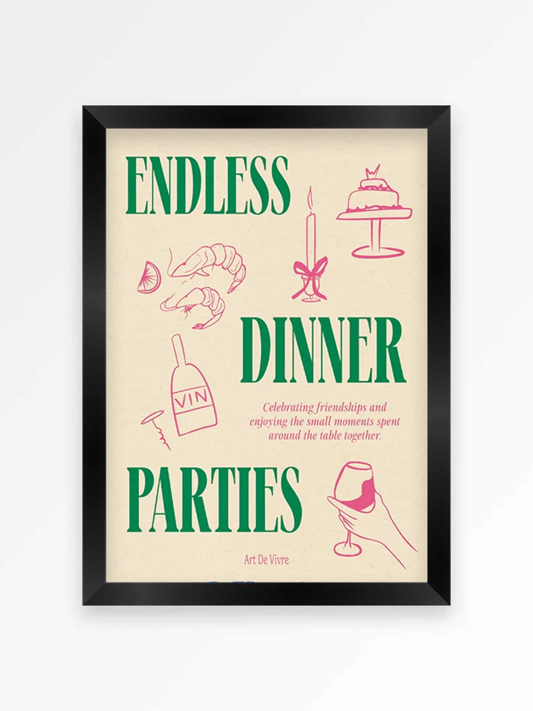 We Are Proper Good pink kitchen gallery wall art set (British brand)