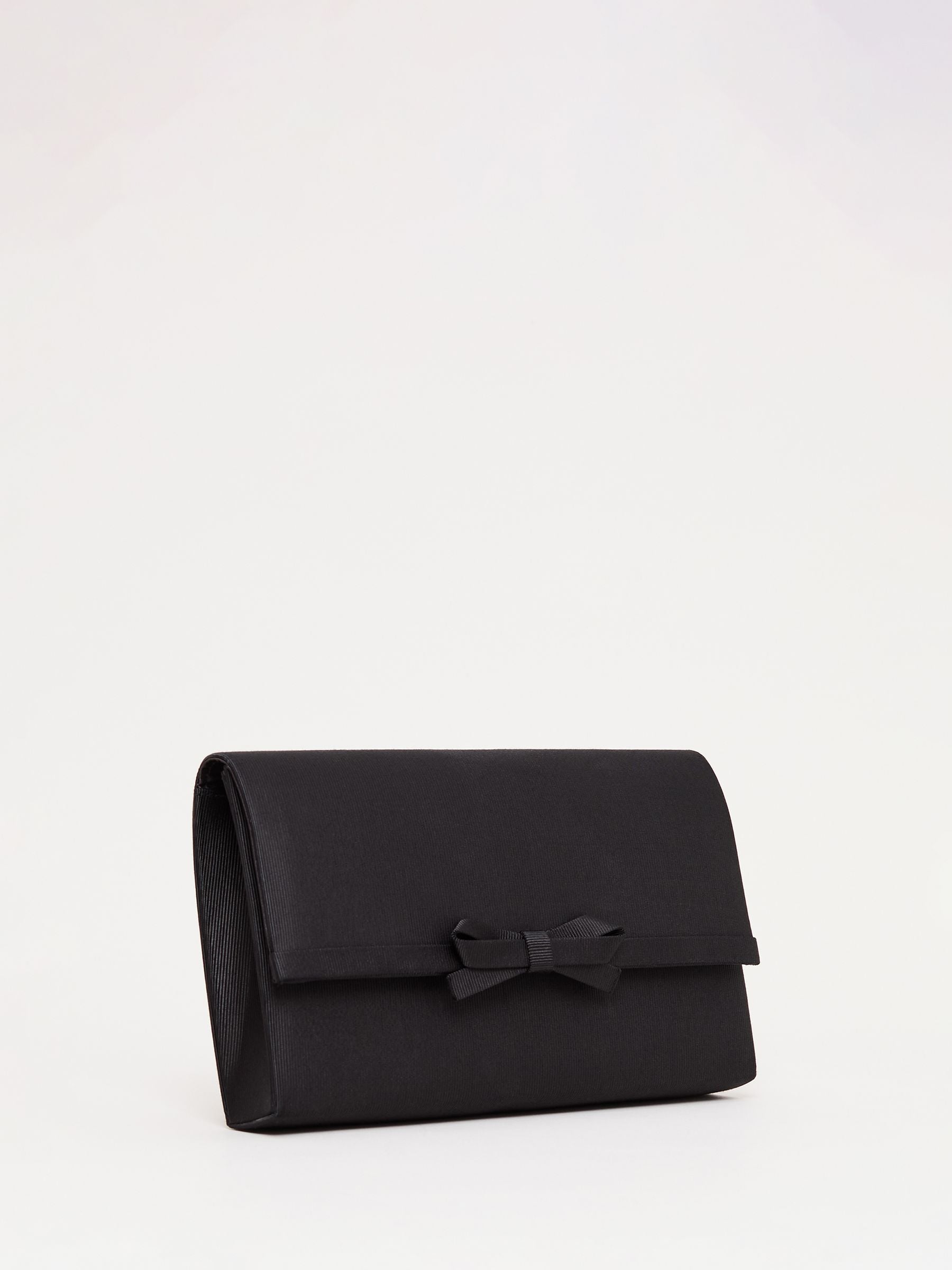 Phase Eight black grosgrain bow clutch, UK version