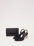 Phase Eight black grosgrain bow clutch, UK version