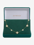 Jon Richard black jet crystal clover necklace 16 inch, UK version
