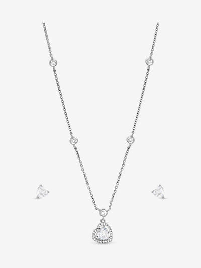 Coffret cadeau Jon Richard Argent Zirconium Cœur Pendant