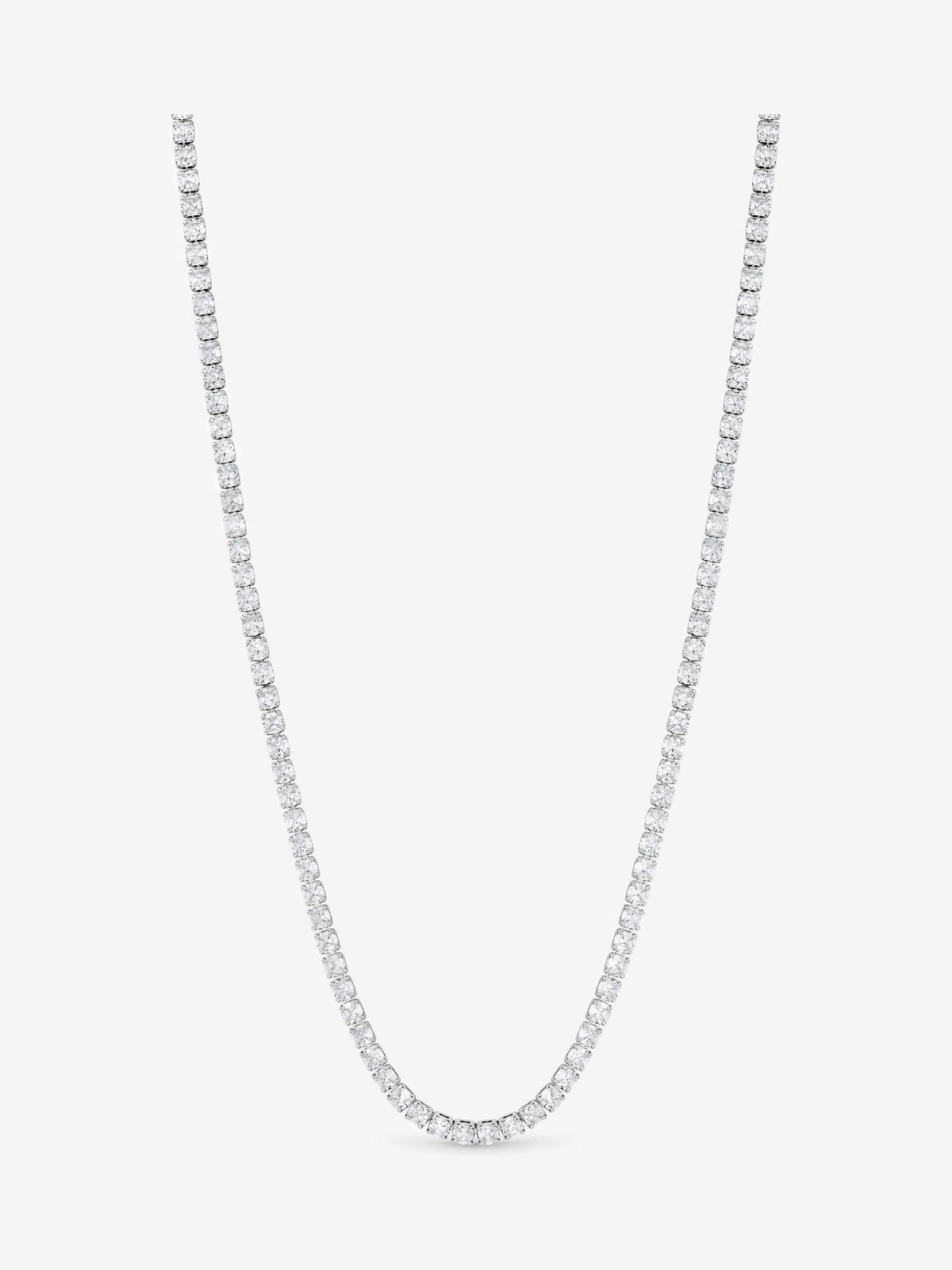 Jon Richard silver tone cubic zirconia tennis necklace 406.4mm, UK version