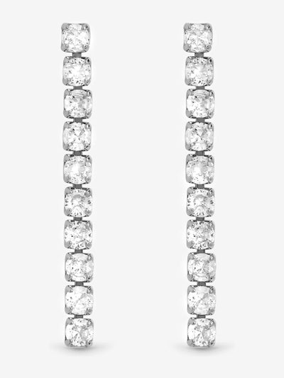 Next Jon Richard Silver Tone Cubic Zirconia Round Tennis Earrings- Buy online at McGrocer