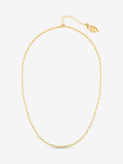 Halskette mit vergoldetem Herzanhänger aus Zirkonia und 18 cm langer Kette