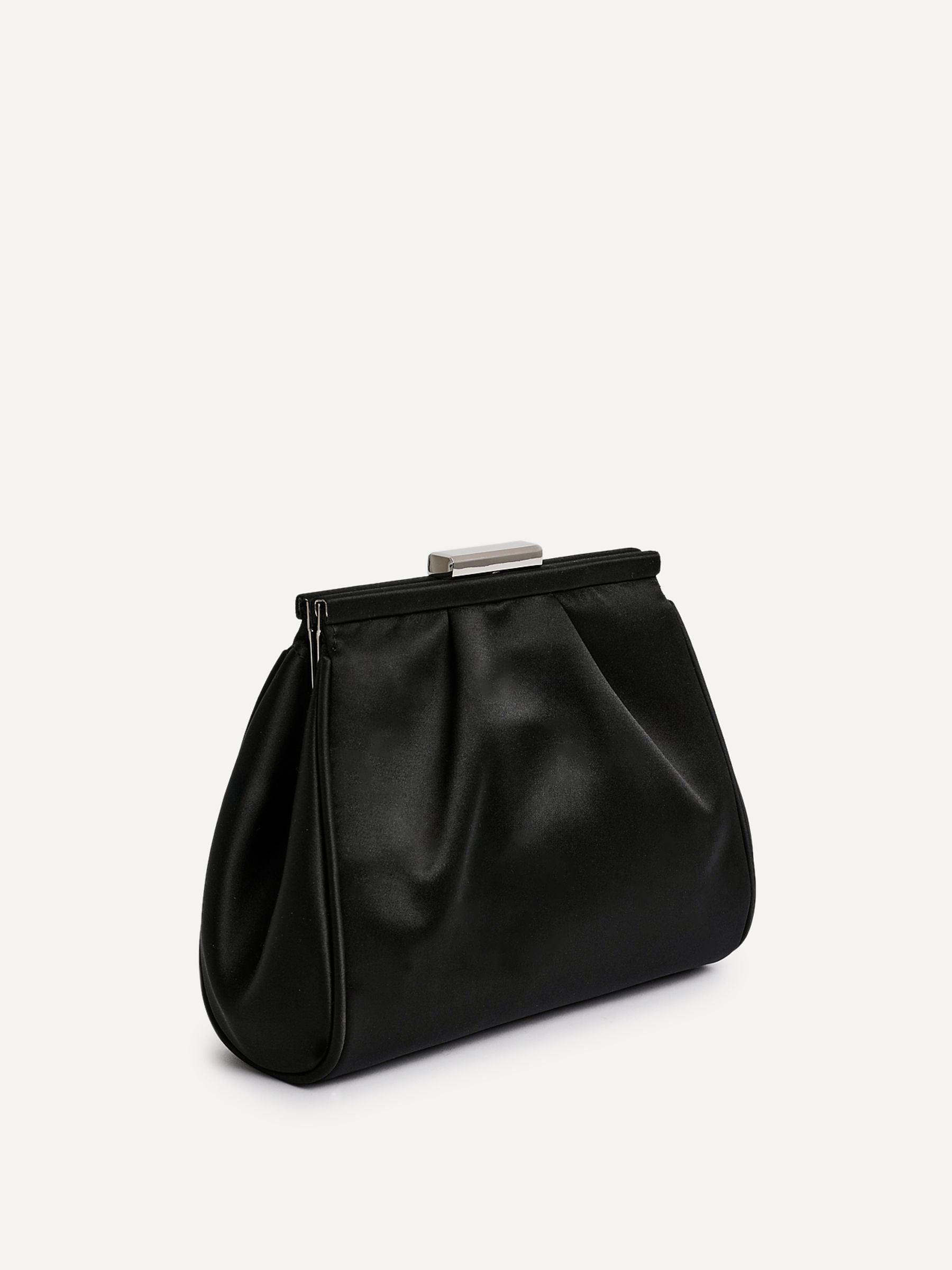Linzi Black Flirt ruched clutch bag, UK version