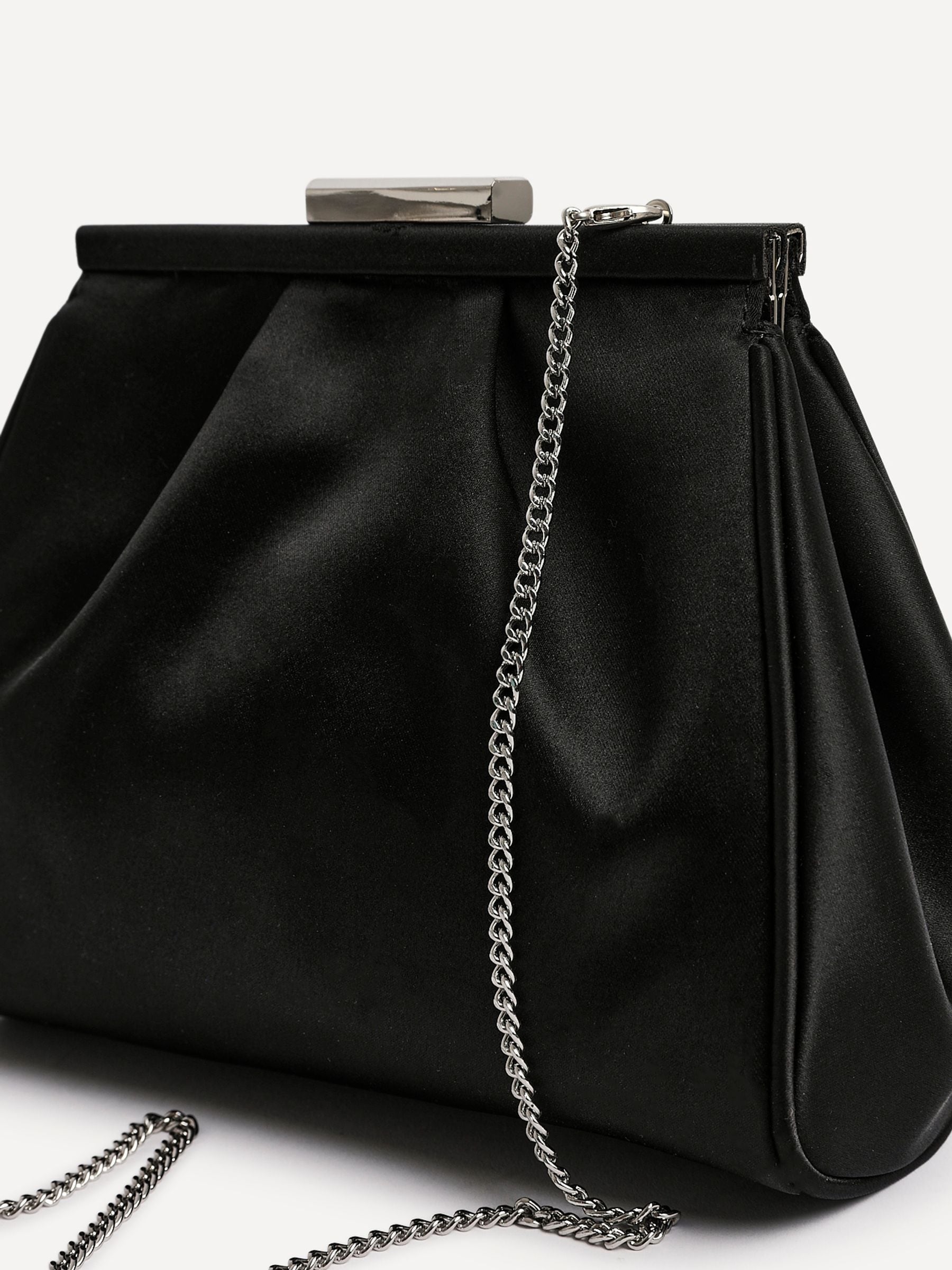Linzi Black Flirt ruched clutch bag, UK version
