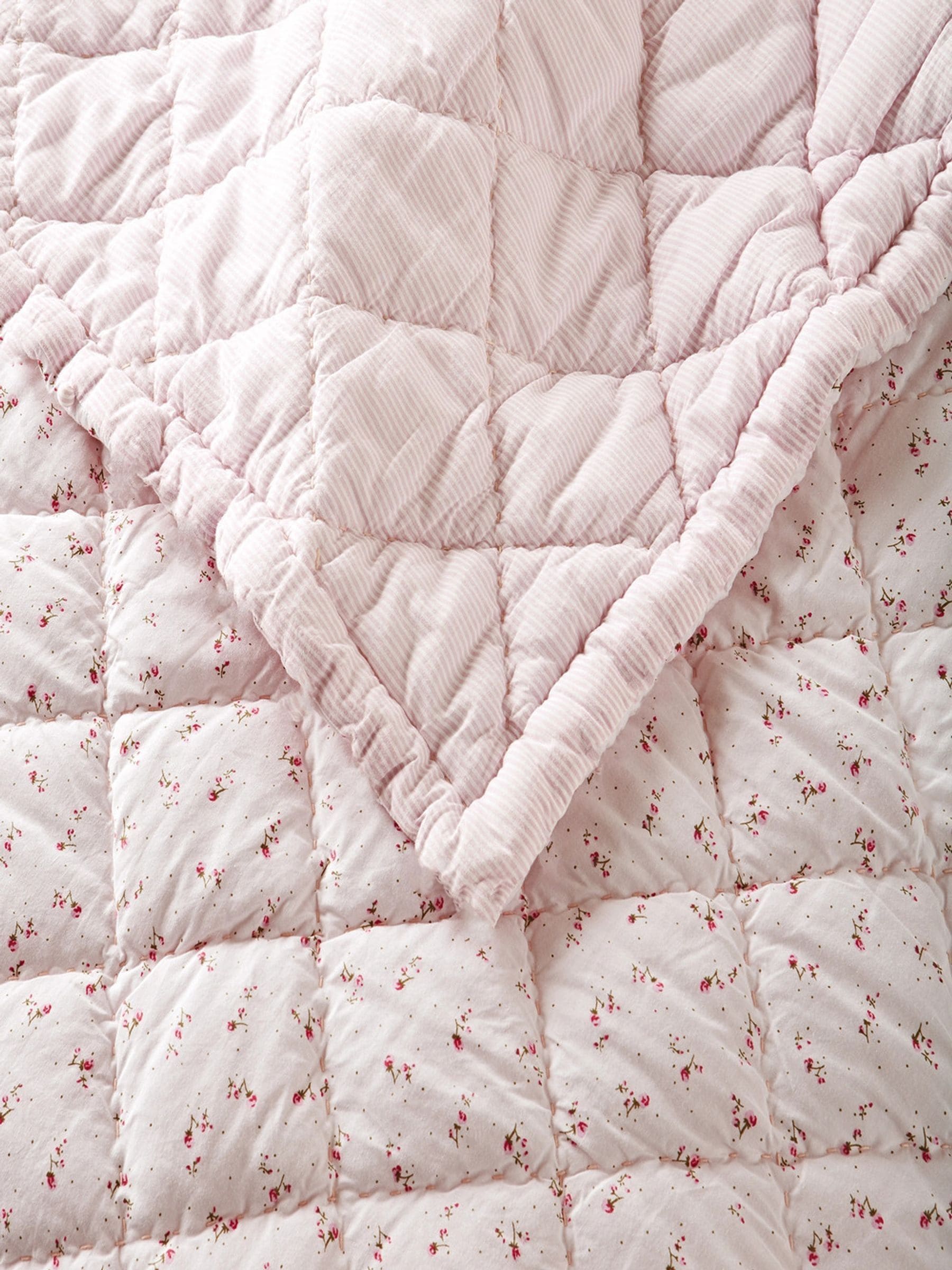 The White Company reversible floral quilt single (British brand)