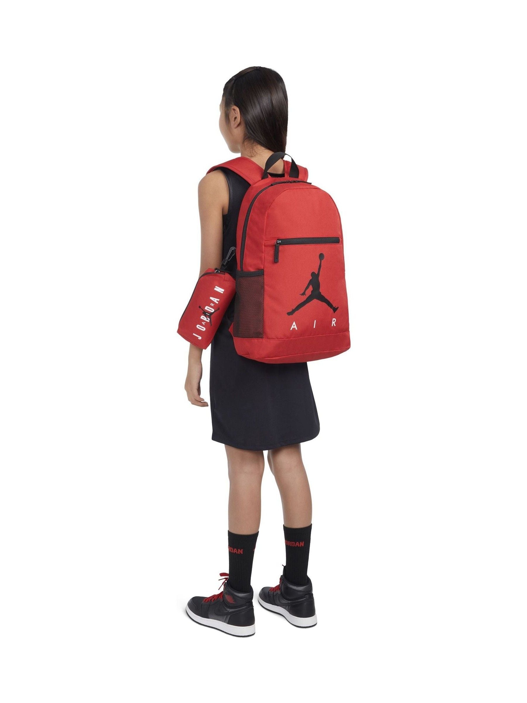 Jordan red school backpack with pencil case - British product
