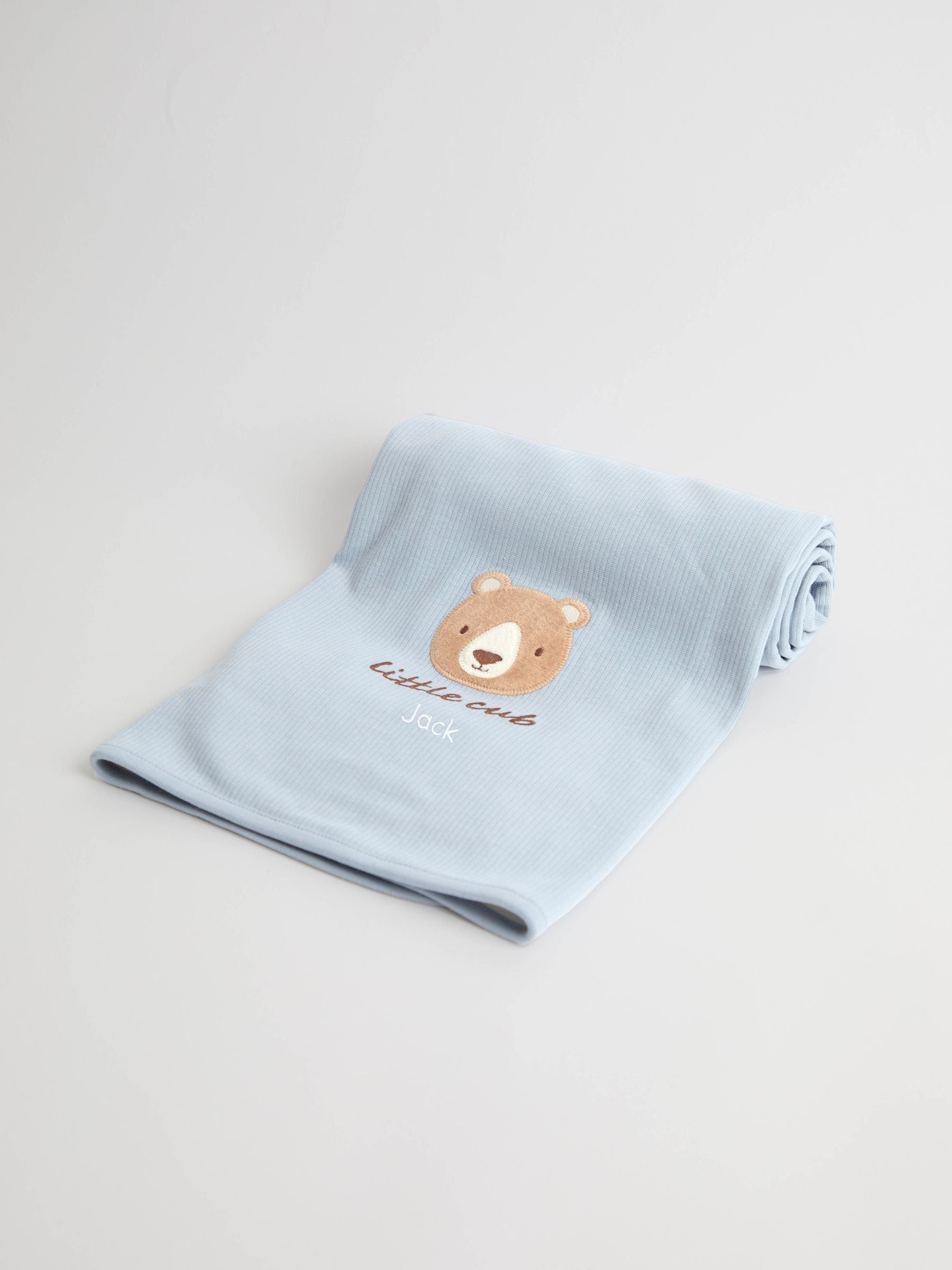 JoJo Maman Bébé Bear Cub personalised jersey shawl - British product