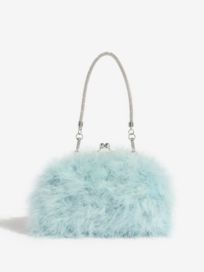 Lipsy blue feather clutch bag - British product