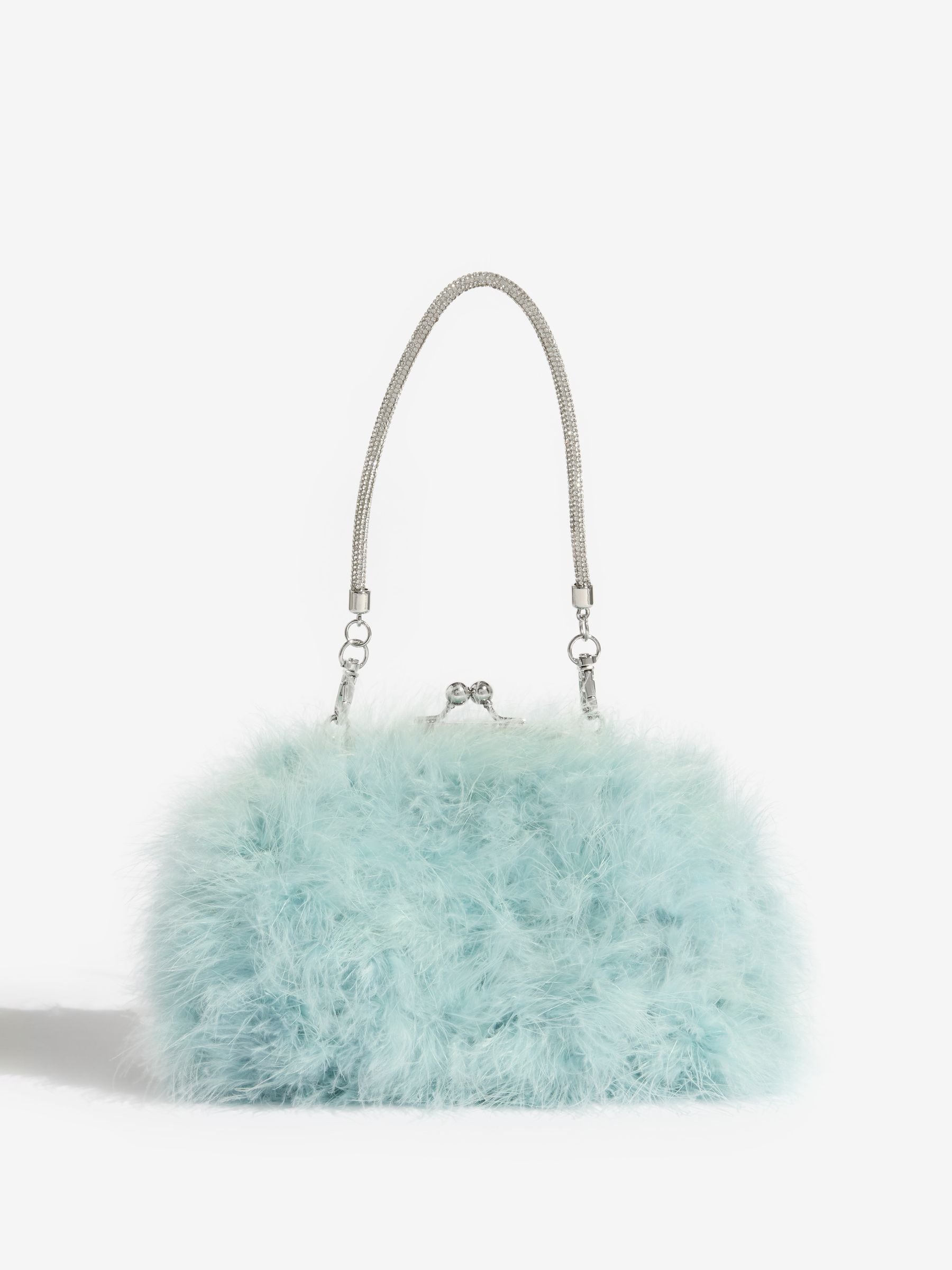 Lipsy blue feather clutch bag - British product