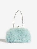Lipsy blue feather clutch bag - British product