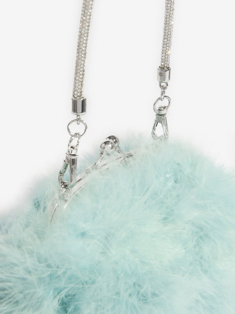 Lipsy blue feather clutch bag - British product