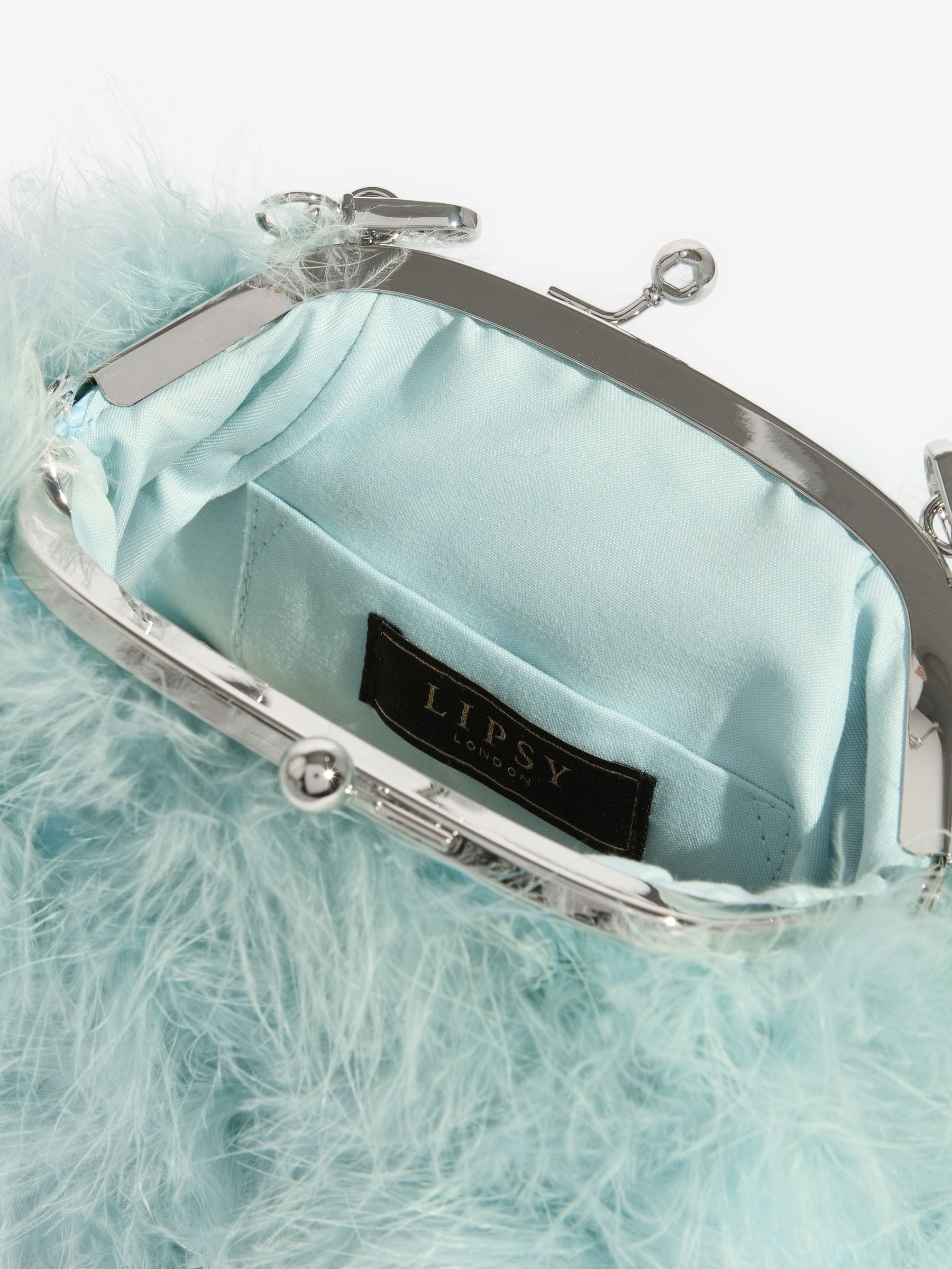 Lipsy blue feather clutch bag - British product