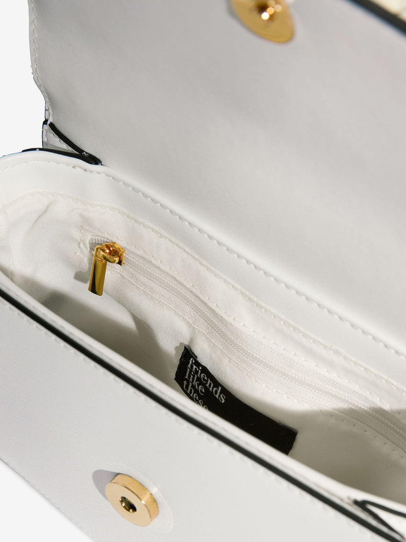 Friends Like These white 3D floral chain shoulder bag, UK version