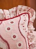 Cath Kidston pink Spitalfields embroidered cushion 45cm, UK version