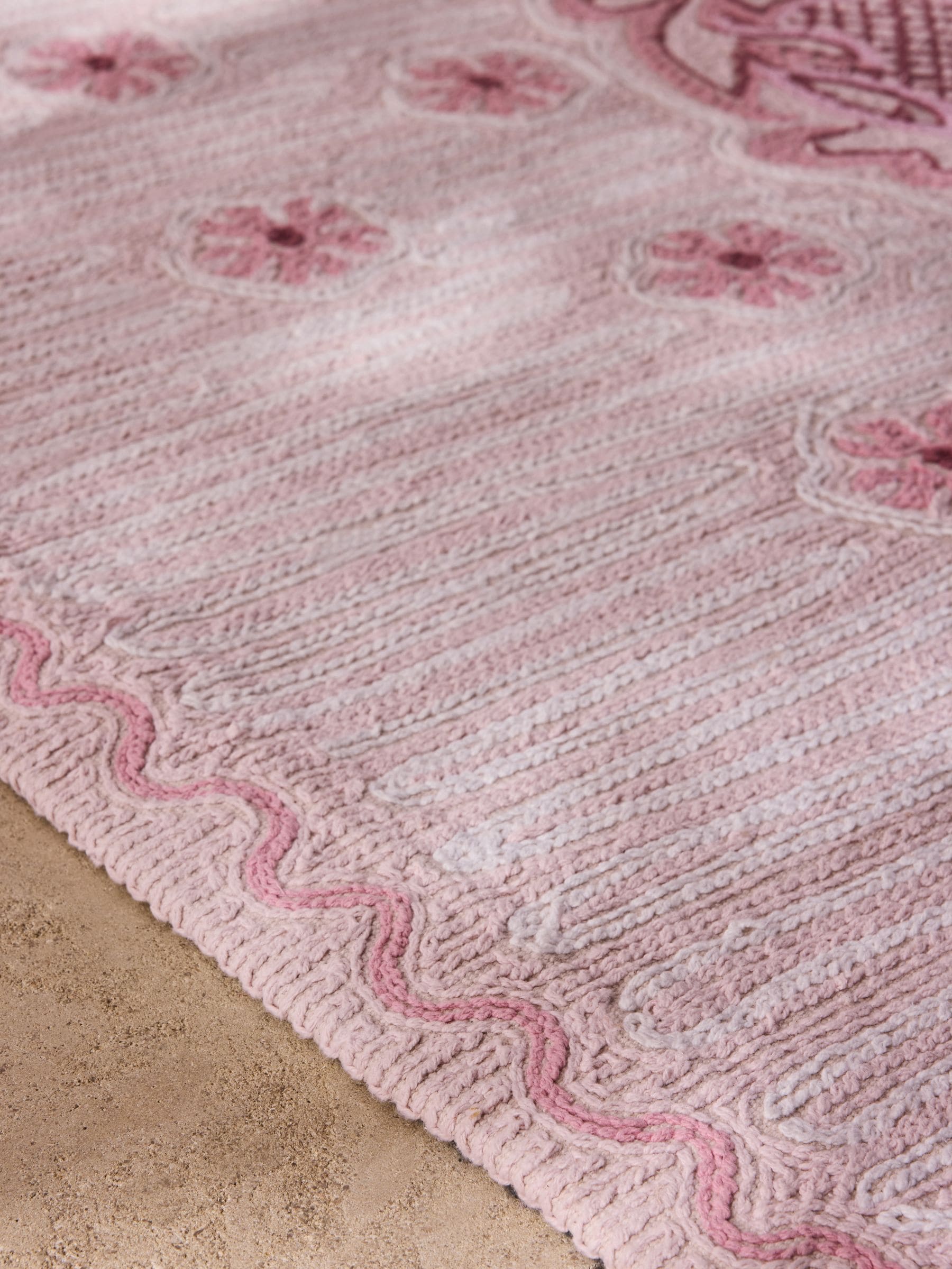 Cath Kidston pink Spitalfields Rose rug - British product