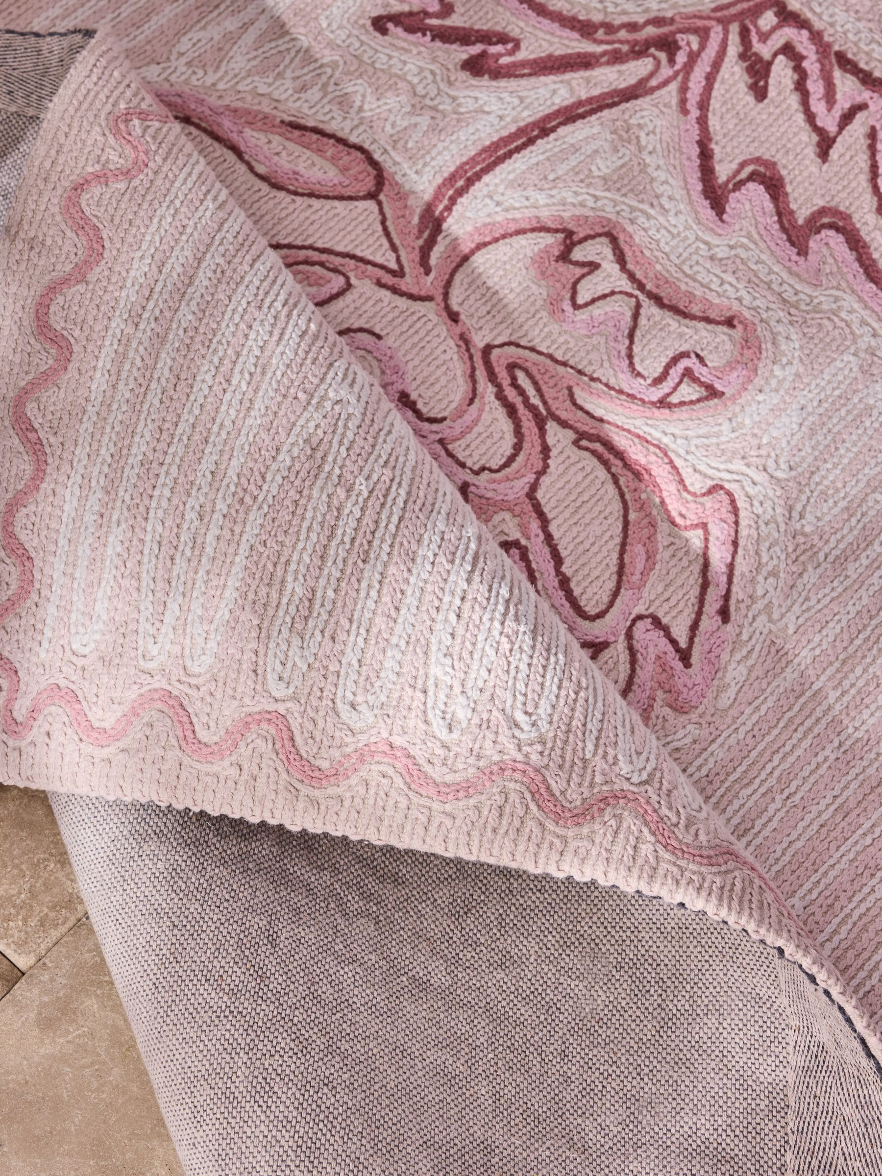 Cath Kidston pink Spitalfields Rose rug - British product