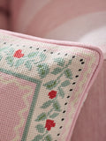 Cath Kidston pink needlepoint cushion with slogan, UK version