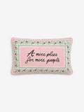 Cath Kidston pink needlepoint cushion with slogan, UK version