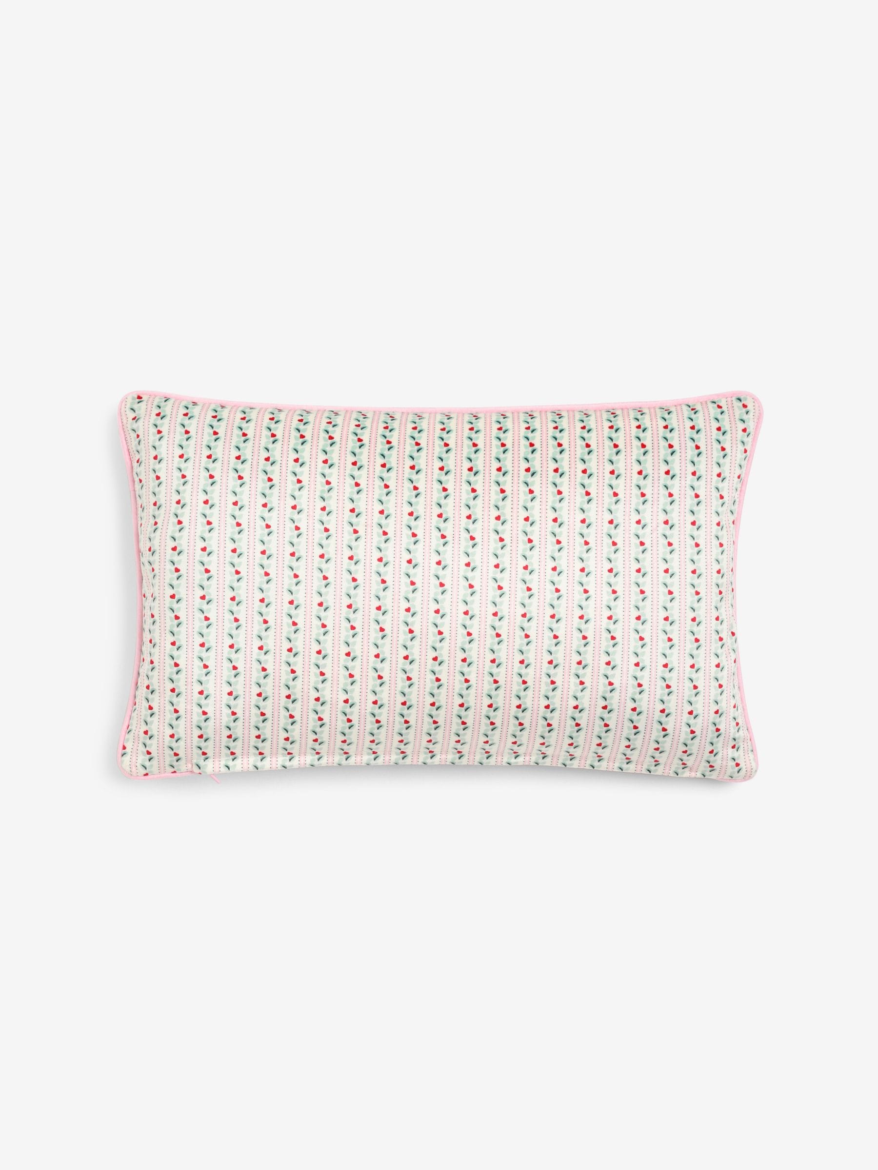 Cath Kidston pink needlepoint cushion with slogan, UK version