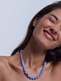 Anni Lu blue lace agate necklace gold plated (British brand)