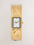 Gold tone hinged bangle watch cuff bracelet (British brand)