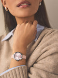 Pink analogue leather watch adjustable strap 16-20cm - British product