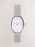 Silver tone oval case mesh watch 2.5cm, UK version