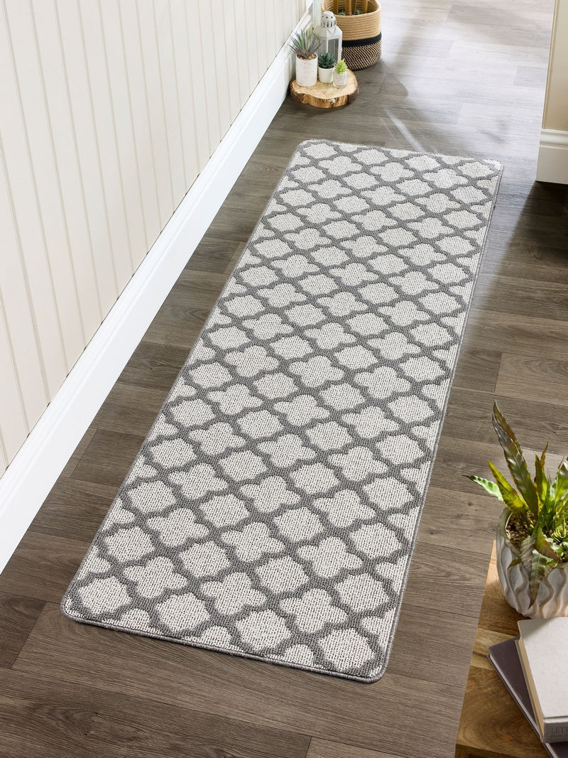 My Mat Silver Moroccan Tile Runner