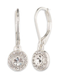 Lauren Ralph Lauren silver crystal pave drop earrings imported from the UK