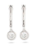 Lauren Ralph Lauren silver crystal pave drop earrings imported from the UK