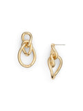 Gold Tone Open Link Drop Earrings with Complimentary Pouch