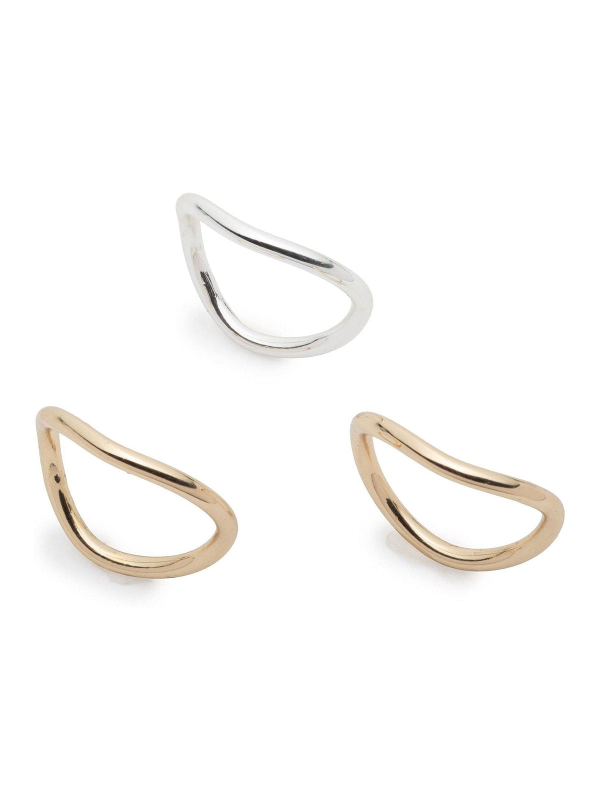 Lauren Ralph Lauren Gold Two Tone Sculptural 3 Ring Set