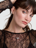 Ted Baker Romie Roll multi pendant necklace with silver tone and clear crystals (British brand)