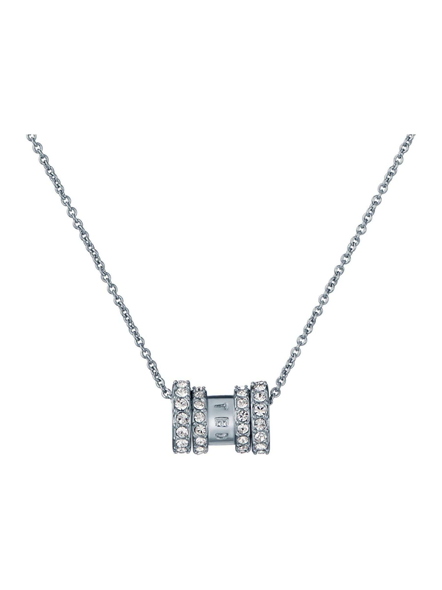 Ted Baker Romie Roll multi pendant necklace with silver tone and clear crystals (British brand)
